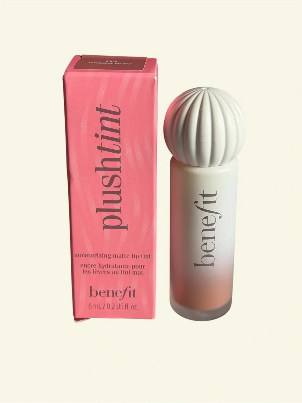 Benefit PlushTint Moisturizing Matte Lip Tint - Cream Puff (02) BNIB